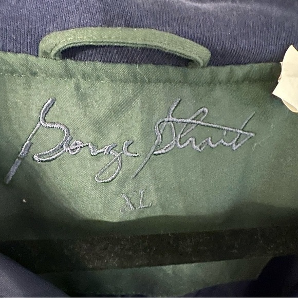 George Strait Men’s 1/4 Button Up Long Sleeve Green & Blue Windbreaker Sz XL GUC - Picture 6 of 9